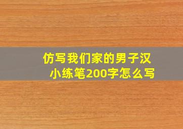 仿写我们家的男子汉小练笔200字怎么写