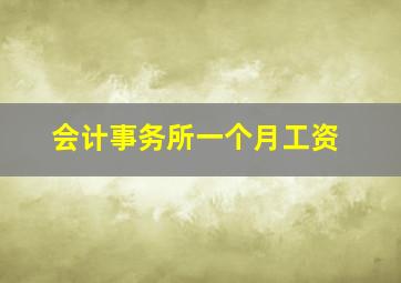 会计事务所一个月工资