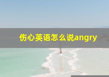 伤心英语怎么说angry