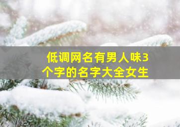 低调网名有男人味3个字的名字大全女生