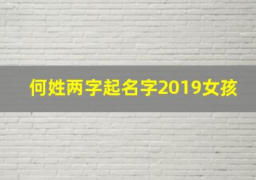 何姓两字起名字2019女孩