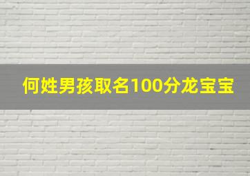 何姓男孩取名100分龙宝宝