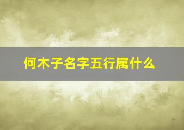 何木子名字五行属什么