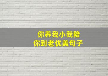 你养我小我陪你到老优美句子