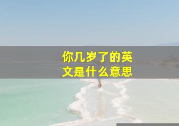 你几岁了的英文是什么意思