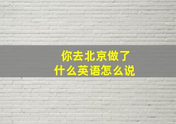 你去北京做了什么英语怎么说