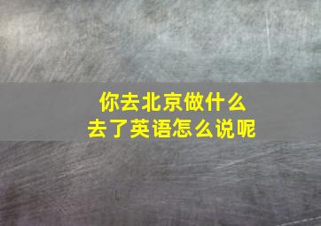 你去北京做什么去了英语怎么说呢