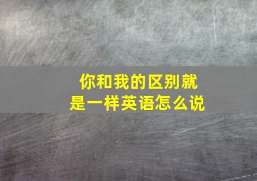 你和我的区别就是一样英语怎么说