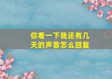 你看一下我还有几天的声音怎么回复