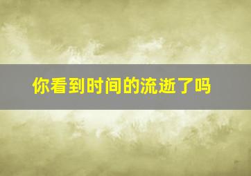 你看到时间的流逝了吗