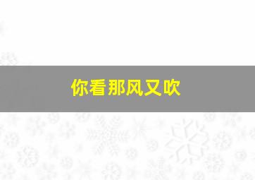 你看那风又吹