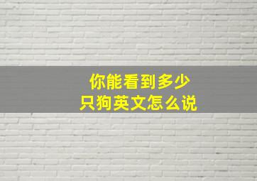 你能看到多少只狗英文怎么说