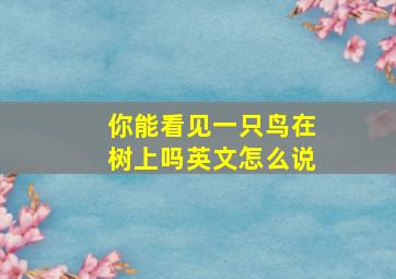 你能看见一只鸟在树上吗英文怎么说