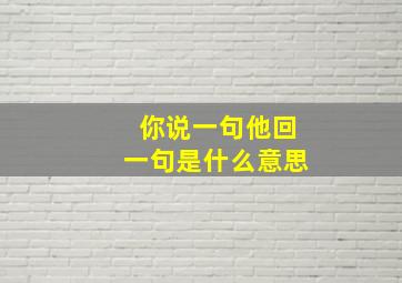 你说一句他回一句是什么意思