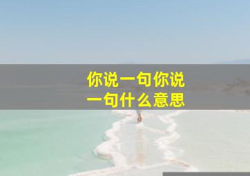 你说一句你说一句什么意思