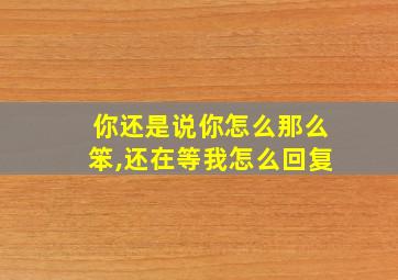 你还是说你怎么那么笨,还在等我怎么回复