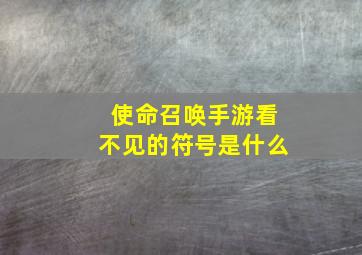 使命召唤手游看不见的符号是什么