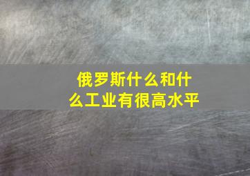 俄罗斯什么和什么工业有很高水平