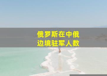 俄罗斯在中俄边境驻军人数