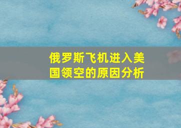 俄罗斯飞机进入美国领空的原因分析