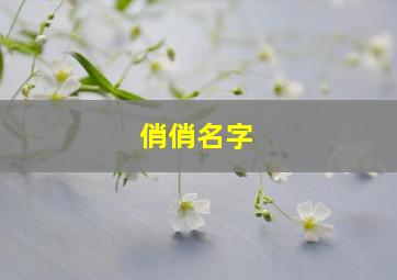 俏俏名字