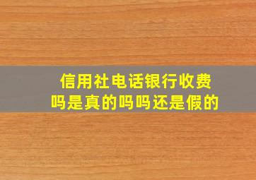 信用社电话银行收费吗是真的吗吗还是假的