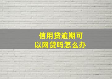 信用贷逾期可以网贷吗怎么办