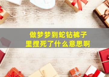 做梦梦到蛇钻裤子里捏死了什么意思啊