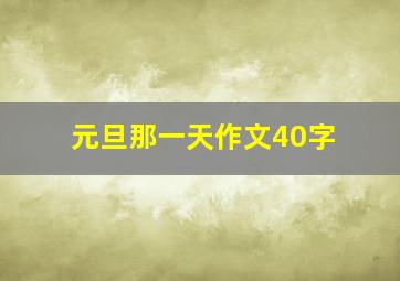 元旦那一天作文40字