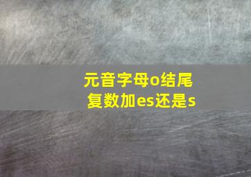 元音字母o结尾复数加es还是s