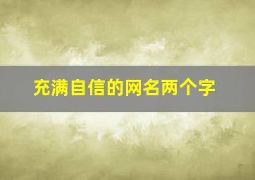 充满自信的网名两个字