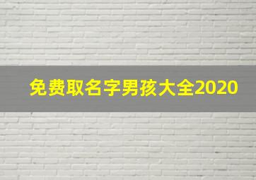 免费取名字男孩大全2020