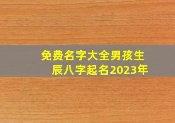 免费名字大全男孩生辰八字起名2023年