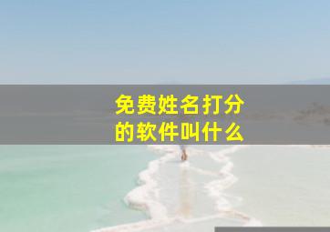 免费姓名打分的软件叫什么