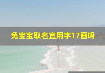 兔宝宝取名宜用字17画吗