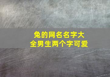 兔的网名名字大全男生两个字可爱