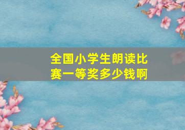 全国小学生朗读比赛一等奖多少钱啊