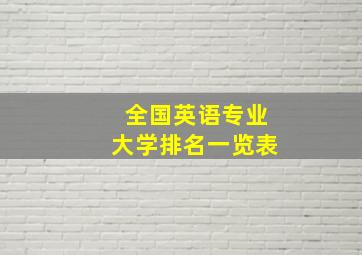 全国英语专业大学排名一览表