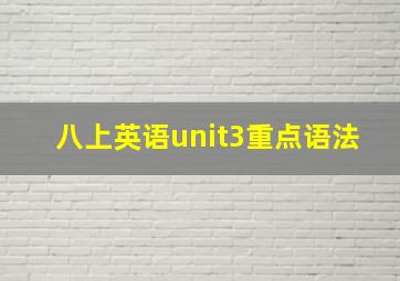 八上英语unit3重点语法