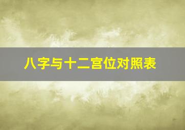 八字与十二宫位对照表