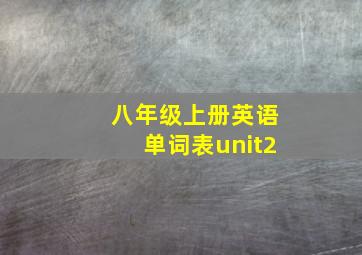 八年级上册英语单词表unit2