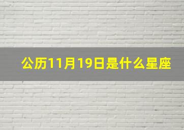 公历11月19日是什么星座