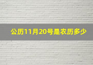 公历11月20号是农历多少