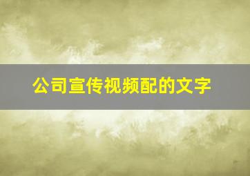 公司宣传视频配的文字