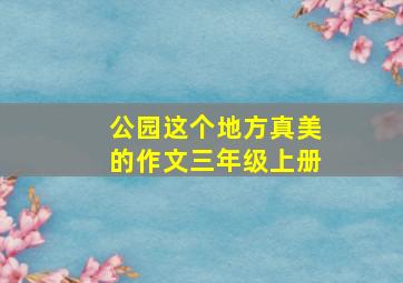 公园这个地方真美的作文三年级上册