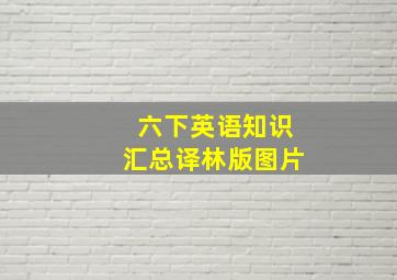 六下英语知识汇总译林版图片