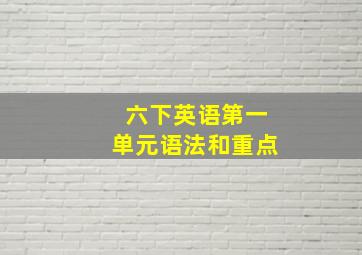 六下英语第一单元语法和重点