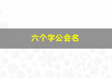 六个字公会名