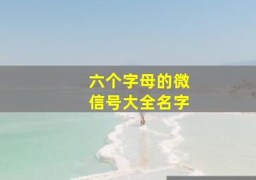 六个字母的微信号大全名字