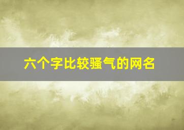 六个字比较骚气的网名